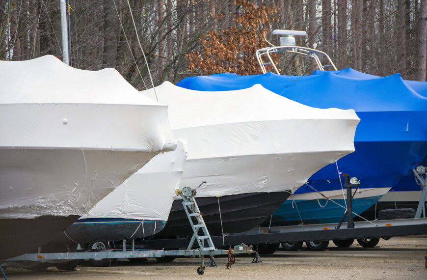 Outdoor boats Covered and Stored