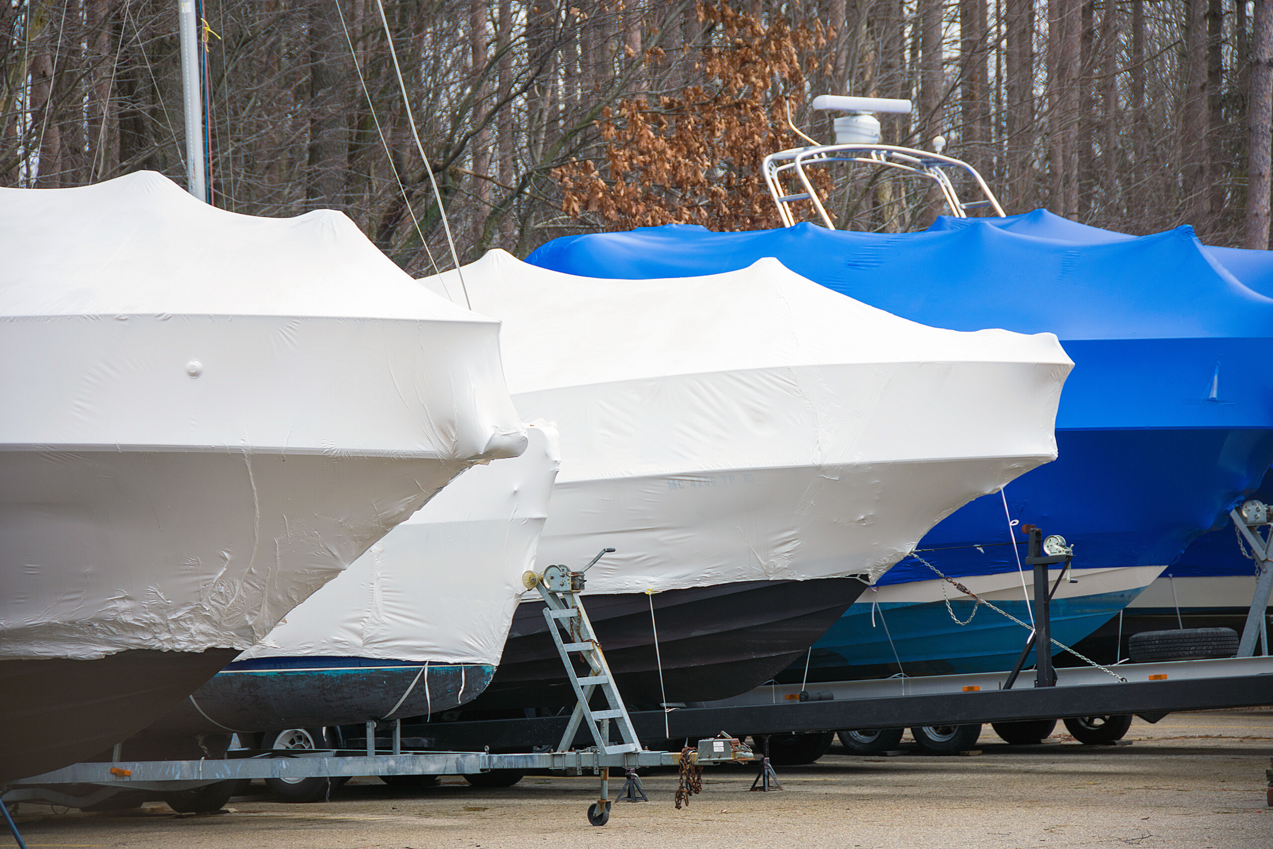 Outdoor boats Covered and Stored